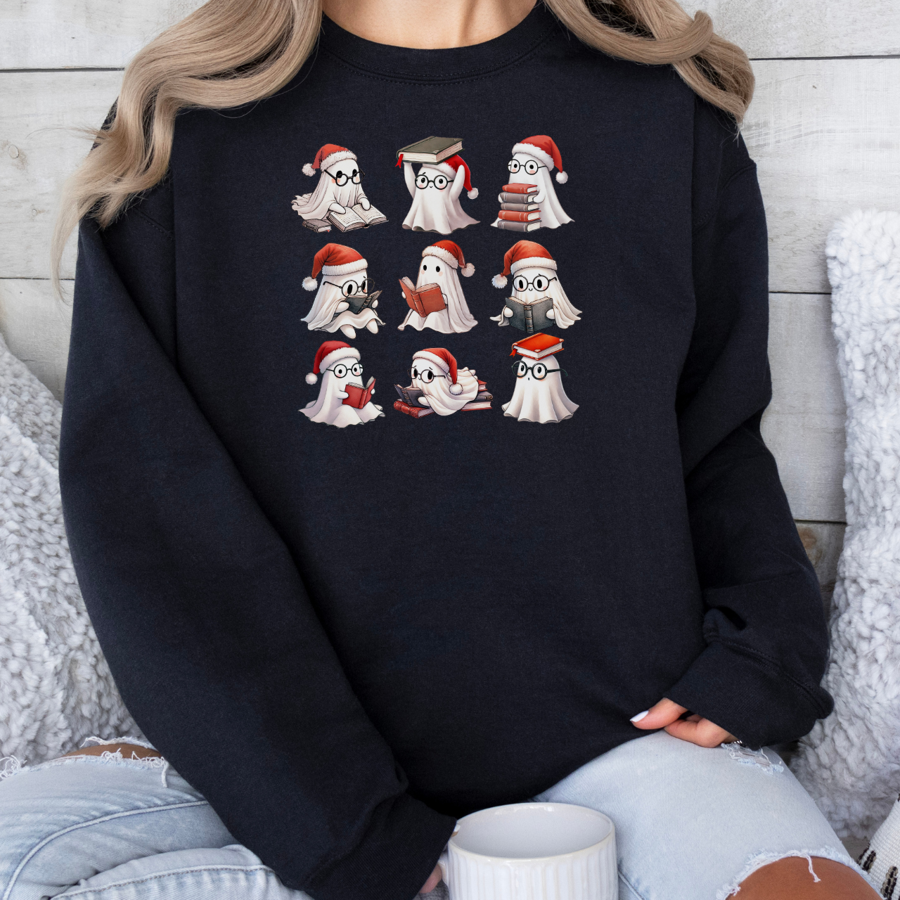 Christmas Reading Ghost Sweatshirt