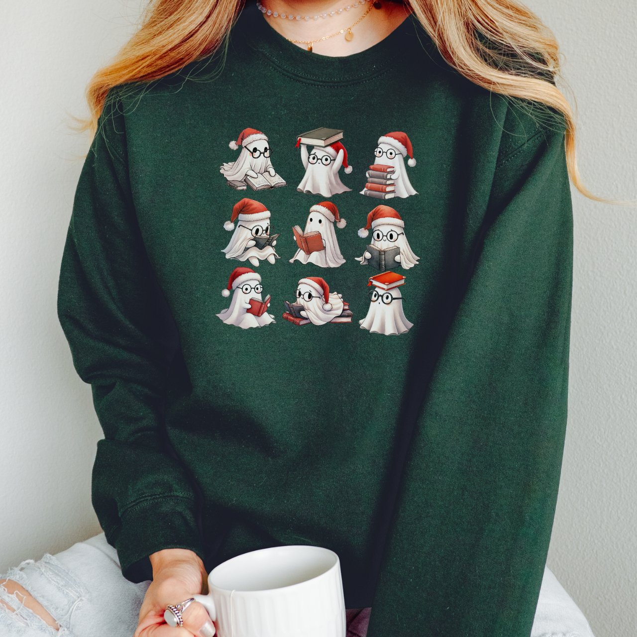 Christmas Reading Ghost Sweatshirt